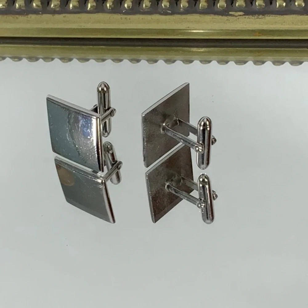 Vintage SWANK Cuff Links - Silver Tone